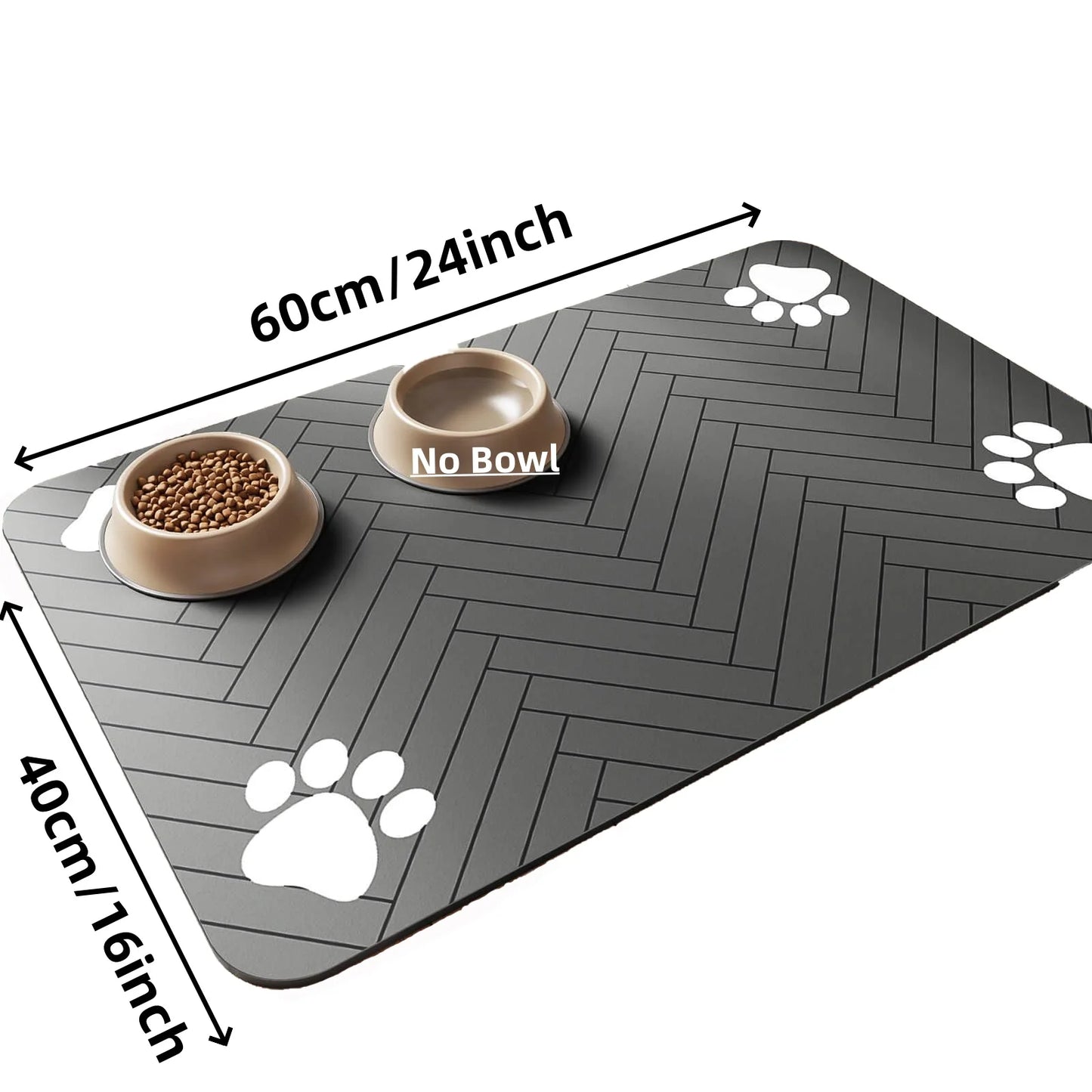 Absorbent Pet Feeding Mat with Waterproof Backing – Quick-Dry Placemat for Food & Water Bowls (Dogs & Cats)