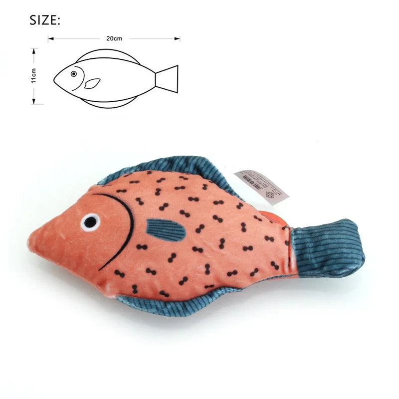 3D Simulation Catnip Fish Toy – Interactive Plush Goldfish with Sound for Cats and Kittens