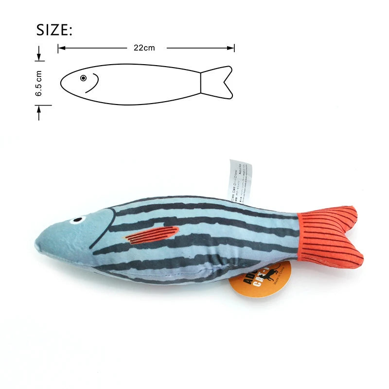 3D Simulation Catnip Fish Toy – Interactive Plush Goldfish with Sound for Cats and Kittens