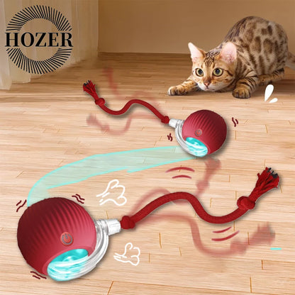 Rechargeable Smart Rolling Cat Toy – Interactive Ball with Faux Tail for Dogs & Cats, Mouse Imitation Design