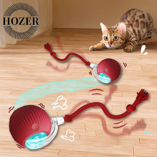 Rechargeable Smart Rolling Cat Toy – Interactive Ball with Faux Tail for Dogs & Cats, Mouse Imitation Design