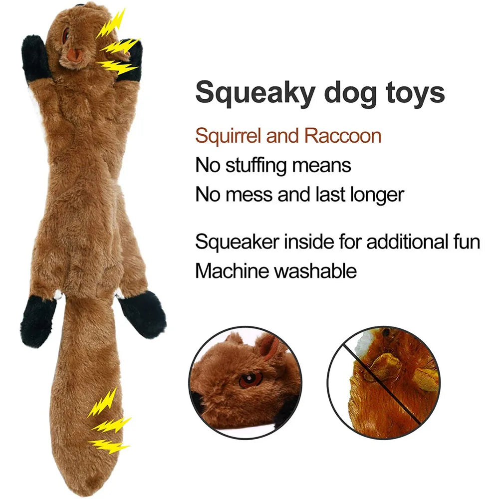 Durable Stuffing-Free Plush Dog Toy with Squeakers – Fun Crinkle & Chew Toy for Pets