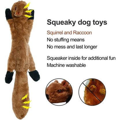 Durable Stuffing-Free Plush Dog Toy with Squeakers – Fun Crinkle & Chew Toy for Pets