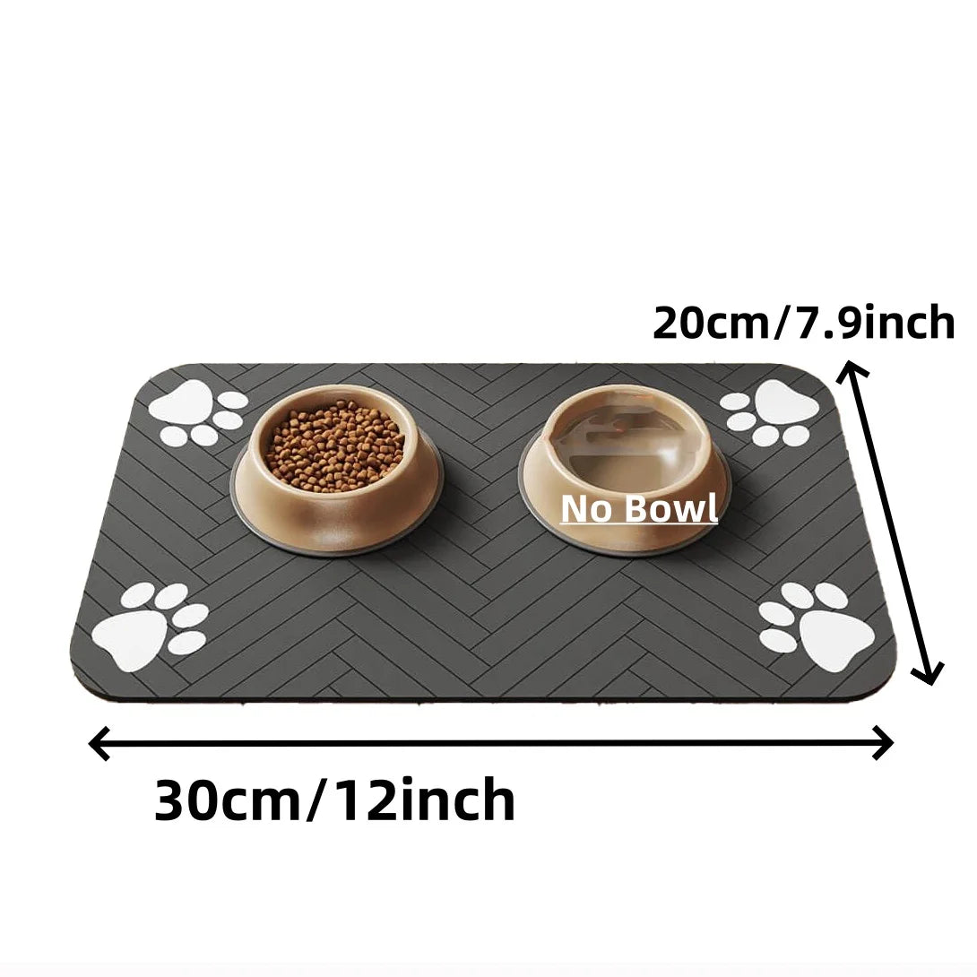 Absorbent Pet Feeding Mat with Waterproof Backing – Quick-Dry Placemat for Food & Water Bowls (Dogs & Cats)