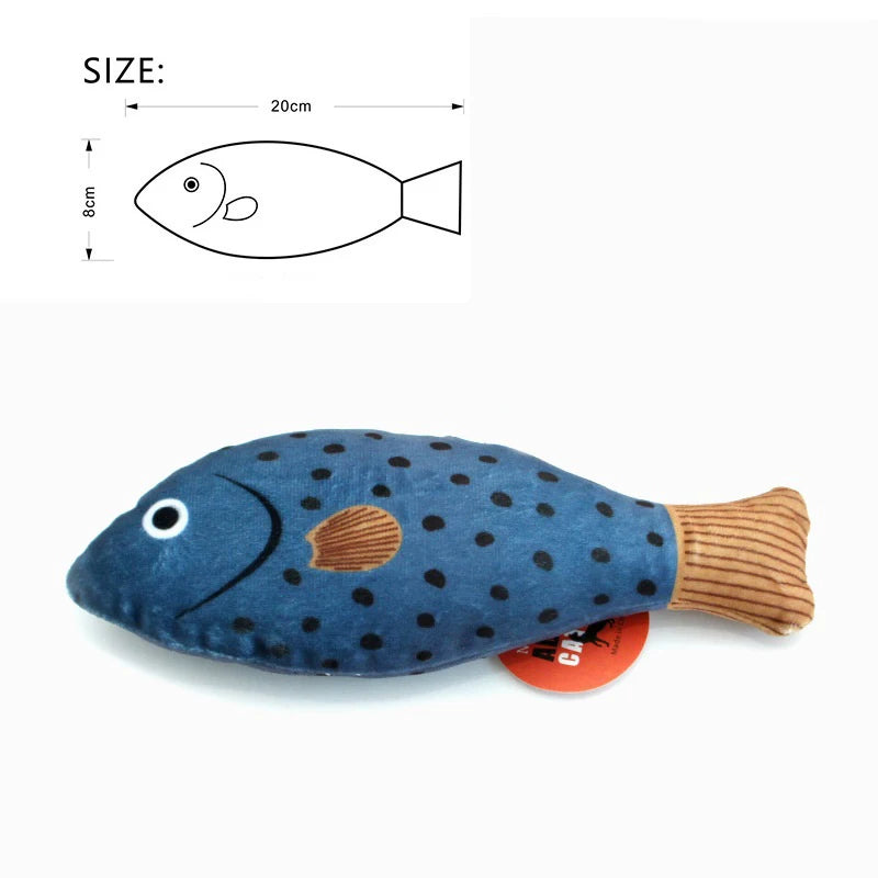 3D Simulation Catnip Fish Toy – Interactive Plush Goldfish with Sound for Cats and Kittens