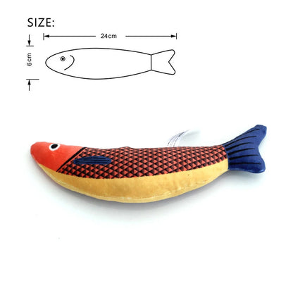 3D Simulation Catnip Fish Toy – Interactive Plush Goldfish with Sound for Cats and Kittens