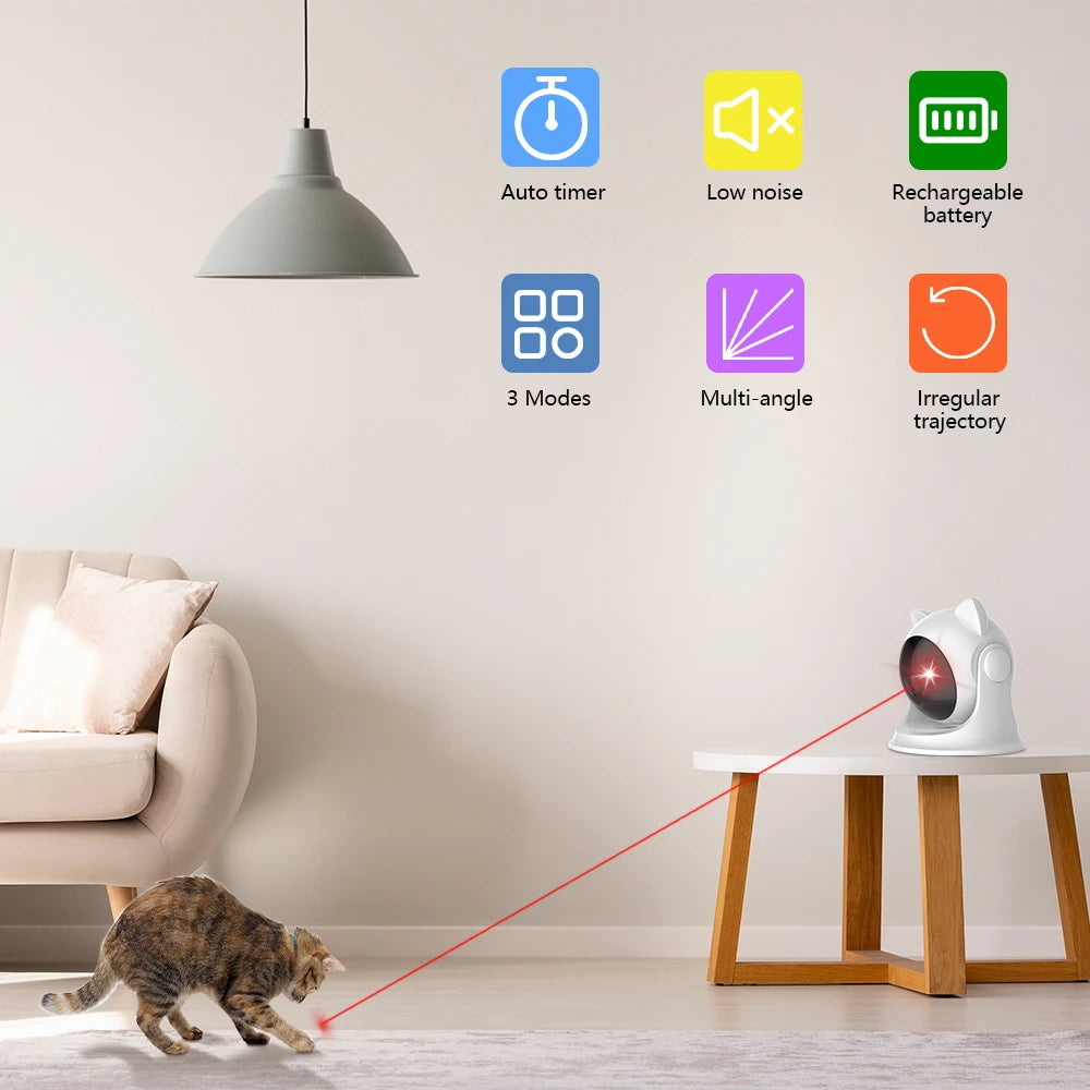 Rechargeable Automatic Cat Laser Toy – Motion-Activated Interactive Toy for Indoor Cats & Dogs with Slow & Fast Modes