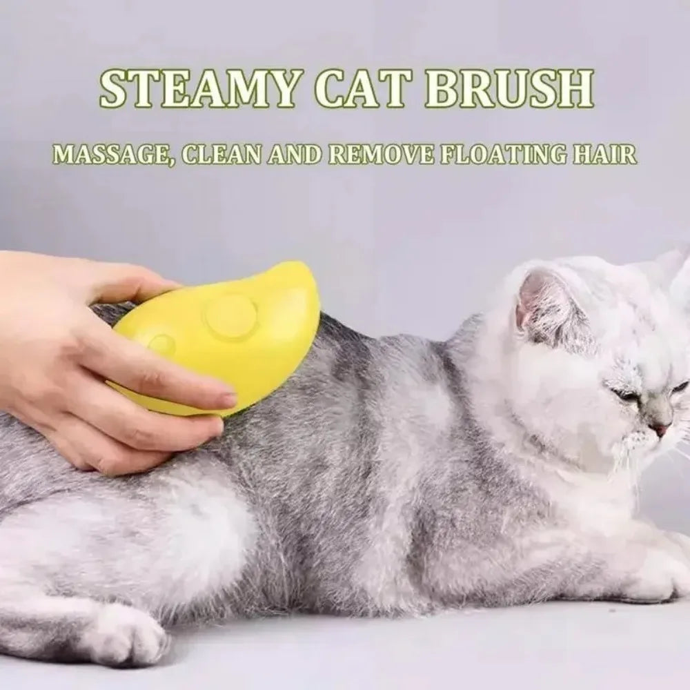 3-in-1 Electric Pet Grooming Brush – Steam, Massage & Shedding Tool for Cats & Dogs