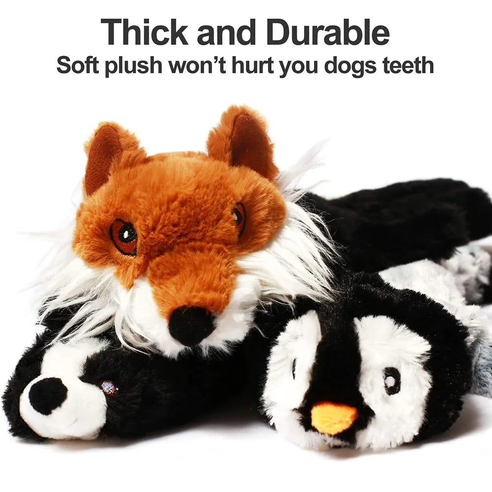 Durable Stuffing-Free Plush Dog Toy with Squeakers – Fun Crinkle & Chew Toy for Pets