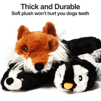 Durable Stuffing-Free Plush Dog Toy with Squeakers – Fun Crinkle & Chew Toy for Pets