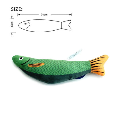 3D Simulation Catnip Fish Toy – Interactive Plush Goldfish with Sound for Cats and Kittens