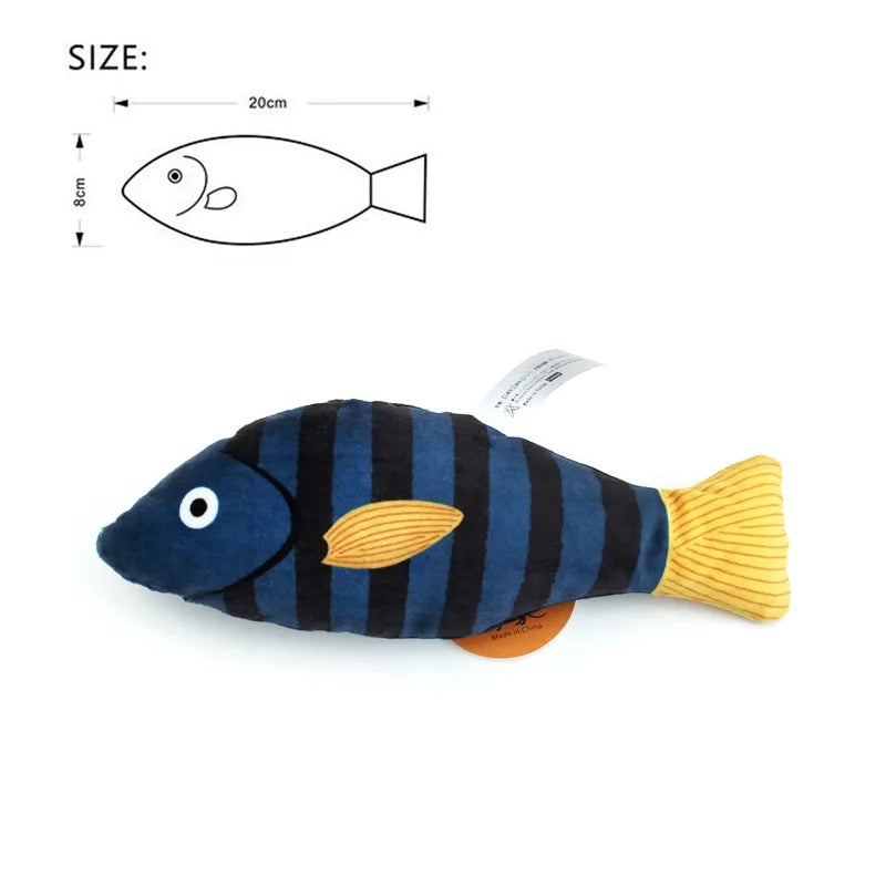 3D Simulation Catnip Fish Toy – Interactive Plush Goldfish with Sound for Cats and Kittens