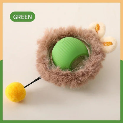 Rechargeable Smart Rolling Cat Toy – Interactive Ball with Faux Tail for Dogs & Cats, Mouse Imitation Design