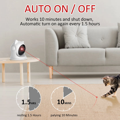 Rechargeable Automatic Cat Laser Toy – Motion-Activated Interactive Toy for Indoor Cats & Dogs with Slow & Fast Modes