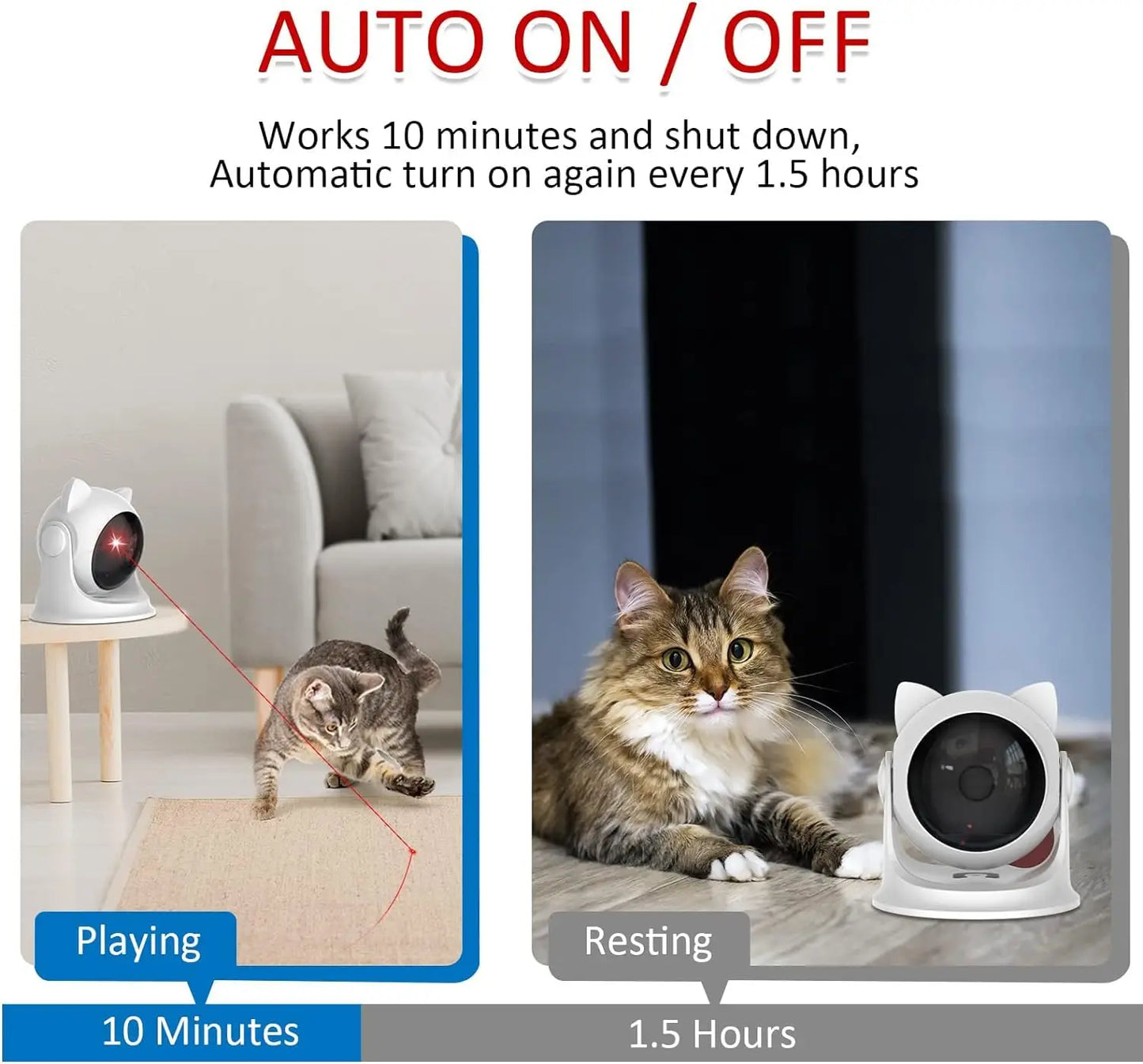 Rechargeable Automatic Cat Laser Toy – Motion-Activated Interactive Toy for Indoor Cats & Dogs with Slow & Fast Modes