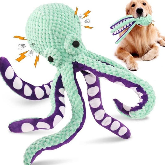 Interactive Plush Octopus Dog Toy with Squeaker – Durable Companion for Large & Small Dogs